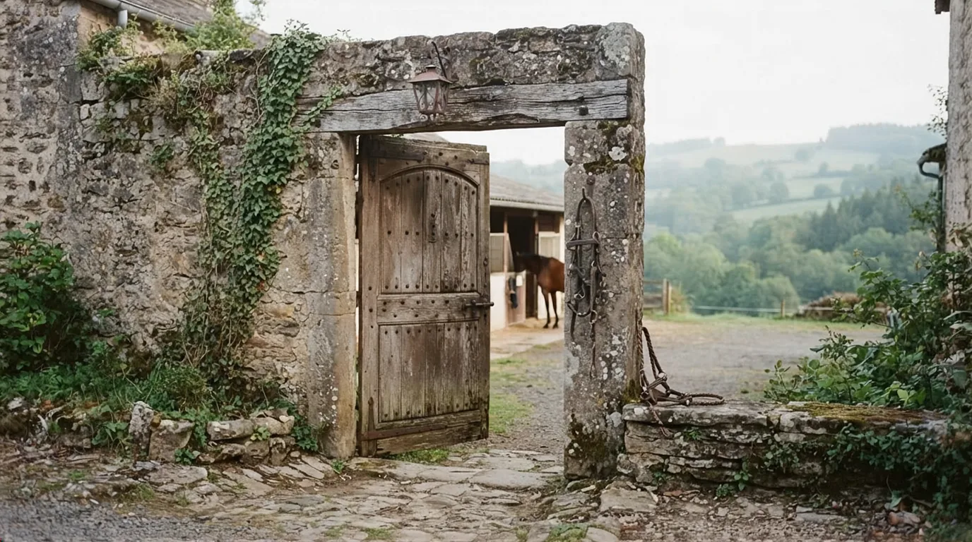 Entrée du Les Écuries MD, centre équestre à Orliaguet